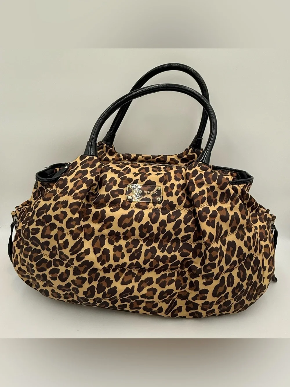 Kate Spade Leopard Stevie Nylon Diaper Bag